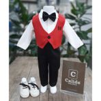 Calide Baby&Kids Erkek Bebek U Yaka-Papyonlu Mevlüt Takımı - 0 - 3 Ay - Siyah