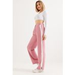CALİENTE Yanları Şeritli Bol Paça Pantolon Pembe