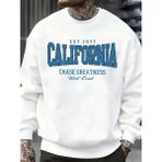 California Chasing Greatness Desen Erkekler Kazak Hip Hop Sokak Spor Giyim Moda Polar Kazak Y - Beyaz - 5XL