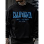California Chasing Greatness Desen Erkekler Kazak Hip Hop Sokak Spor Giyim Moda Polar Kazak Y - Siyah