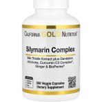 California Gold Nutrition Silymarin Complex With Milk Thistle Extract Plus Dandelion, Artichoke, Ginger, And Bioperine, 360 Veggie Capsules