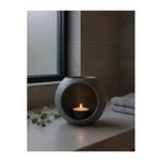 California ST Minimalist Küre Mumluk - Pilli LED Mum Dahil - Modern Gri Şamdan