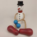 Calimera Toys Ahşap Dekoratif Kardan Adam Figürü Oyuncak - Beyaz