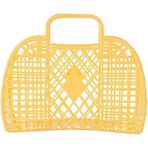Calimila Retro Sepet Çanta Açık Sarı Silikon/Plastik Kolay Taşınır Küçük Boy Günlük Kullanım