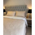 Calina Home Çift Kişilik Beyaz-Kahve Çizgili Nevresim Takımı - 200 x 225 cm - Bej - Açık Kahve