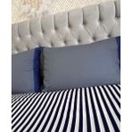 Calina Home Koyu Lacivert Beyaz Cızgılı Nevresim Takımı - Beyaz - Lacivert - 200 x 225 cm