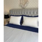 Calina Home Lacivert Çizgili Pamuk Saten Nevresım Takımı - 200 x 225 cm