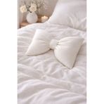 Calina Home Siyah %100PAMUK Kurdele Yastık - 35 x 45 cm - 02A-Beyaz