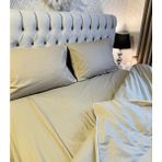 Calina Home Zeytin Yeşili Renkli Beyaz Biyeli Nevresim Takımı - 225 x 200 cm
