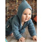 Caline Baby 4 Kat Müslin Çocuk Bornozu - Navy - 1-2 Yaş