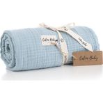 Caline Baby 4 Katlı Premium %100 Pamuk Müslin Battaniye| 115x115 cm | Mavi