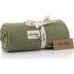 Caline Baby 4 Katlı Premium %100 Pamuk Müslin Battaniye| 120x120 cm | Çimen Yeşili