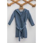 Caline Baby 4 Katlı Premium %100 Pamuk Rahat Bebek Bornozu| 1-2 Yaş | Navy - Mat Mavi - 1 - 2 Yaş