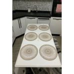 Çalışkan Çeyiz Evi 6'lı Supla Takımı 6'lı Amerikan Servis 6 Parça Supla Seti - 37 x 37 cm - Cappucino