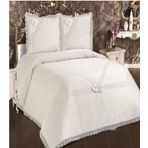 Çalışkan Çeyiz Evi Naime Pike Takımı Ve Yatak Örtüsü - Kapitone Güpürlü Pike Takımı Yatak Örtüsü Çift Kişilik 250X260