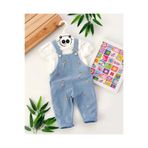 caliskanonline Çiçek Desenli Kız Bebek 2li Kot Salopet