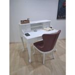 Çalışma Masa Sandalye 90659 Model Parlak Beyaz Lake Boyalı Masa Gökyüzü Sandalye