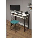 Çalışma Masası Bilgisayar Laptop Ofis Masası Okul Ev Beyaz Beyaz