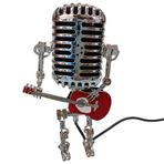 Çalışma masası lambası, vintage masa lambası, ayarlanabilir lamba başlığı, metal, mikrofon, robot, komodin, gitarlı, vintage ışık, ev dekorasyonu, yatak odası, , restoran, ofis için