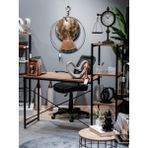 Çalışma Masası Raflı Dekoratif Metal Kitaplık ve Çalışma Masası - Siyah - Ahşap - 120 x 109 x 45