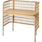 Çalışma Masası, Rattan, 110X54 cm - Şeffaf Pembe