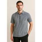 Calista Home Pamuk Erkek Polo Yaka Çizgili Kısa Kollu Tişört T-Shirt Yumuşacık - Siyah