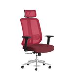 Calitte Spark Ofis Sandalyesi Baş Destekli Fileli Sırt Ergonomik Çalışma Koltuğu (Kırmızı)