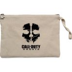 Call Of Duty Black Ghosts Krem Clutch Astarlı Cüzdan / El Çantası - 25x18cm