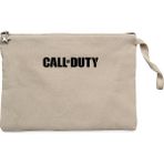 Call Of Duty Black Text Krem Clutch Astarlı Cüzdan / El Çantası - 25x18cm