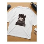 Call Of Duty Ghost Çizim Baskılı Oversize Unisex Pamuklu Beyaz T-shirt zxc42sb
