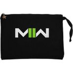 Call Of Duty Modern Warfare Iı Logo Siyah Clutch Astarlı Cüzdan / El Çantası - 25x18cm