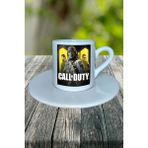 Call Of Duty Oyun Baskılı Türk Kahvesi Fincanı Tabaklı Kişiye Özel Model 3