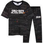 Call of Duty Pijama Erkek Pijama Pamuk Black Ops 6 Erkek Pijama Seti 2 Parçalı COD Oyuncu Hediyeleri Erkekler için, Siyah, M