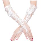 CALLARON 1çift Dantel Gelin Eldiveni Şık Dantel Gelin Aksesuarları Düğün Ve Özel Etkinlikler Için Uygun Esnek Ve Rahat Kullanım Stilde Zarif Görünüm