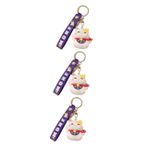 CALLARON 3 Parça Şanslı Kedi Anahtarlık Sırt Çantası Için Kedi Anahtarlık Bayan Cüzdanları Maneki Neko Anahtarlık Maneki Neko Kedi Anahtarlık Araba Yumuşak Kauçuk Kedi Sırt Çantası Aşıklar