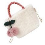 CALLARON Cherry Handbag Plush - Kadın Tote Çantası Tüylü Çapraz Çanta Tüylü Kadın Omuz Çantası Şık Genç Çantası