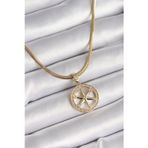 Callerrons Accessories Gold Renk İtalyan Zincir Zirkon Taşlı Kutup Yıldız Model Kadın Kolye - EBJ241214W29949