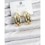Callerrons Accessories Gold Renk Pirinç Yarım Halka Model Kadın Küpe - EBJ260123W39108