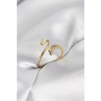 Callerrons Accessories Gold Renk Yılan Model Zirkon Taşlı Kadın Yüzük - EBJ260214W39727
