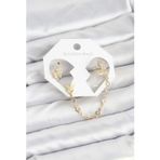 Callerrons Accessories Kelebek Model Pirinç Gold Renk Zincir Bağlantılı Ear Cuff Küpe Seti - EBJ260109W38982