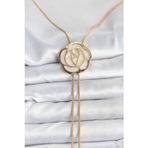Callerrons Accessories Pirinç Gold Renk Gül Model Asansörlü Kadın Kolye - EBJ251115W38366