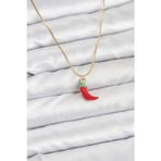 Callerrons Accessories Pirinç Gold Renk Kırmızı Kapya Biber Model Kadın Kolye - EBJ260109W38950