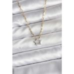 Callerrons Accessories Pirinç Gold Renk Zincirli Zirkon Taşlı Minimal Yıldız Model Kadın Kolye - EBJ251201W38710