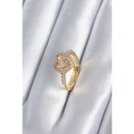 Callerrons Accessories Pirinç Gold Renk Zirkon Taşlı Kalp Charm Model Kadın Yüzük - EBJ250327W32371