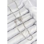 Callerrons Accessories Pirinç Zirkon Taşlı Ezme Zincirli Madalyon Model Gümüş Renk Y Kolye - EBJ250816W37260