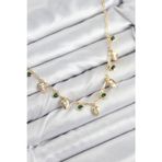 Callerrons Accessories Pirinç Zirkon Taşlı Sallantılı Damla Model Gold Renk Kadın Kolye - EBJ250902W37585