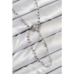 Callerrons Accessories Pirinç Zirkon Taşlı Yonca Model Gümüş Renk Kadın Y Kolye - EBJ250902W37590