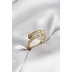 Callerrons Accessories Yılan Model Gold Renk Zirkon Taşlı Kadın Yüzük - EBJ260214W39583