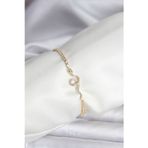Callerrons Accessories Yılan Model Zirkon Taşlı Gold Renk Pirinç Su Yolu Kadın Bileklik - EBJ251201W38610