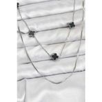 Callerrons Accessories Zincir Gümüş Renk İtalyan Zincirli Siyah Yonca Model Kadın Kolye - EBJ251219W38809